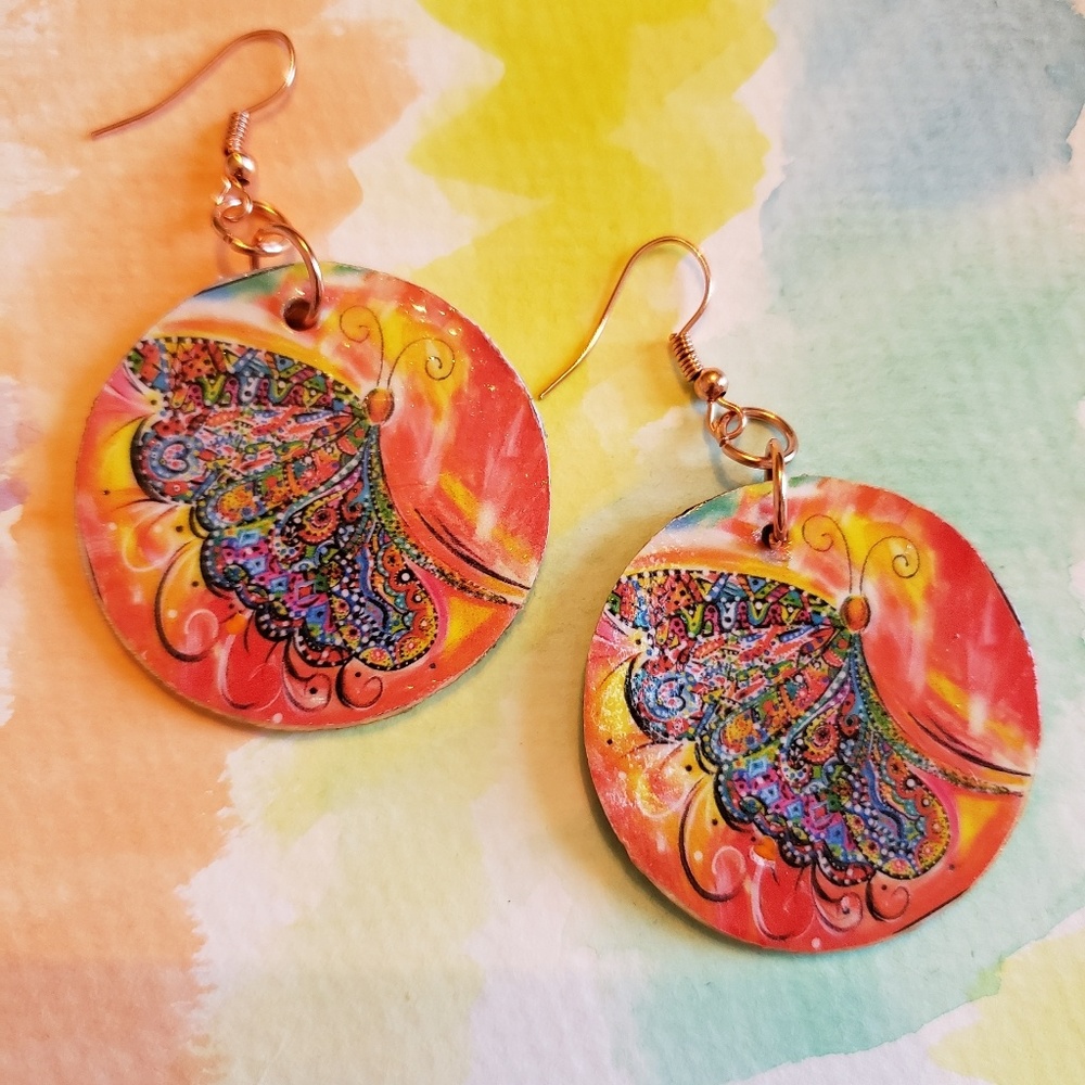 Artist Designed Butterfly Earrings